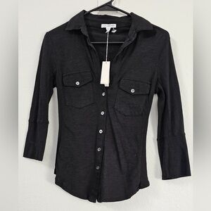 NWT JAMES PERSE Women's Black Button-Up Top